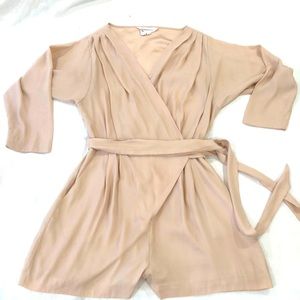 BCBGeneration Wrap Romper in Nude